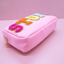 Load image into Gallery viewer, Preppy Nylon Chenille Letter Travel Makeup Pouch - Stuff
