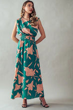 Load image into Gallery viewer, Buckle Belt Waist Floral Maxi Dress
