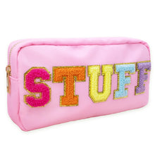 Load image into Gallery viewer, Preppy Nylon Chenille Letter Travel Makeup Pouch - Stuff
