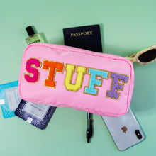 Load image into Gallery viewer, Preppy Nylon Chenille Letter Travel Makeup Pouch - Stuff
