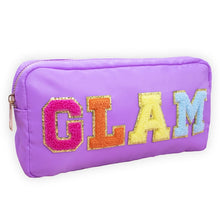 Load image into Gallery viewer, Preppy Nylon Chenille Letter Travel Makeup Pouch - Glam
