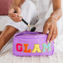 Load image into Gallery viewer, Preppy Nylon Chenille Letter Travel Makeup Pouch - Glam
