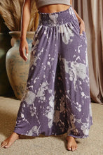 Load image into Gallery viewer, Smocked Waist Band Wide Leg Maxi Pants
