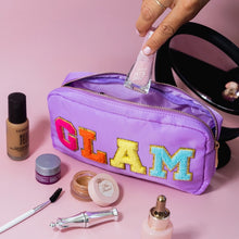 Load image into Gallery viewer, Preppy Nylon Chenille Letter Travel Makeup Pouch - Glam
