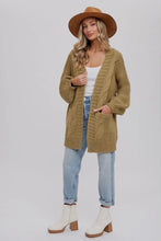 Load image into Gallery viewer, Chunky Cable Lantern Sleeve Cardigan
