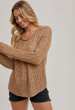 Load image into Gallery viewer, Raglan Cut Open Knit Sweater Pullover
