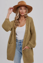 Load image into Gallery viewer, Chunky Cable Lantern Sleeve Cardigan
