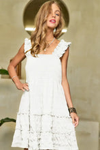 Load image into Gallery viewer, Smocked Sleeveless Ruffle Midi Dress
